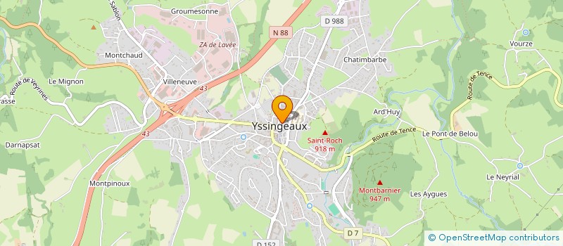 localisation de l'entreprise ASS DU VELO CLUB YSSINGELAIS à YSSINGEAUX