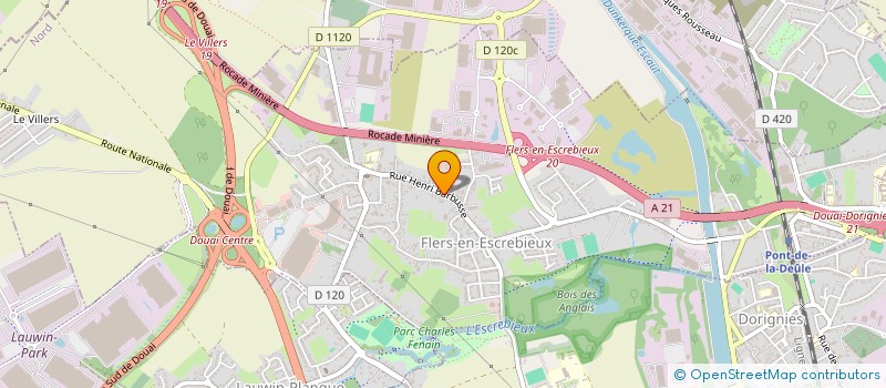 localisation de l'entreprise ASS ECOLE D EQUITATION FLERSOISE à FLERS-EN-ESCREBIEUX