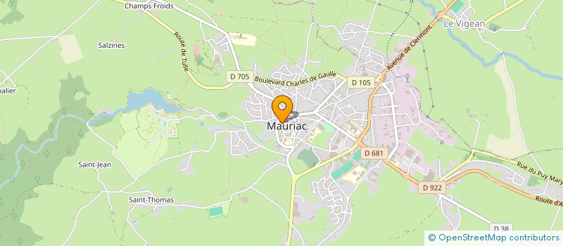 localisation de l'entreprise ASS EDUCATION POPULAIRE PAROISSE MAURIAC à MAURIAC