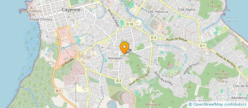 localisation de l'entreprise ASS EGLISE DIEU UNION CHRET PENTEC GUYAN  CAYENNE