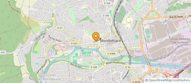 localisation de l'entreprise ASS ETUDES ET ACTIONS SOCIALES à MONTBELIARD
