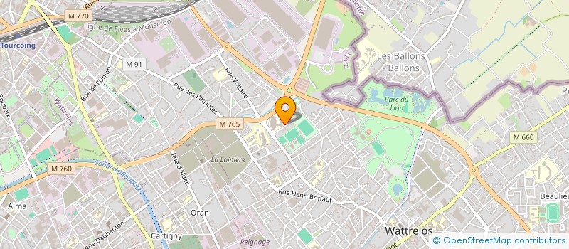 localisation de l'entreprise ASS  EUROGYM WATTRELOS  WATTRELOS