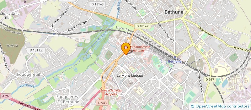 localisation de l'entreprise ASS EXPLOITANT CTRE COMMERCIAL ROTONDE à BETHUNE