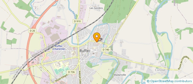 localisation de l'entreprise ASS FAMI GESTION LYC PRI POLY ROC FLEURI à RUFFEC