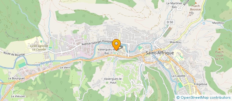 localisation de l'entreprise ASS FAMILIALE RURALE DE VAXERGUES à ST-AFFRIQUE