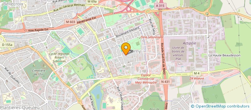 localisation de l'entreprise ASS FAMILLE LORRAINE DE BORNY  METZ