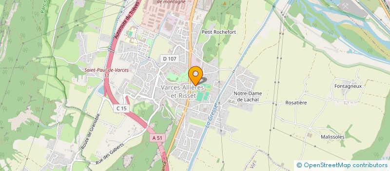 localisation de l'entreprise ASS FAMILLES RURALES FAMILIALE DE VARCES  VARCES-ALLIERES-ET-RISSET