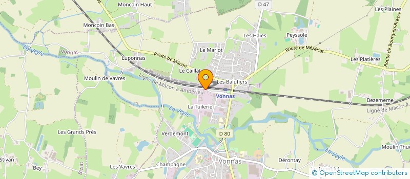 localisation de l'entreprise ASS FEDERAT RHONE ALPES DECORE TRAVAIL  VONNAS