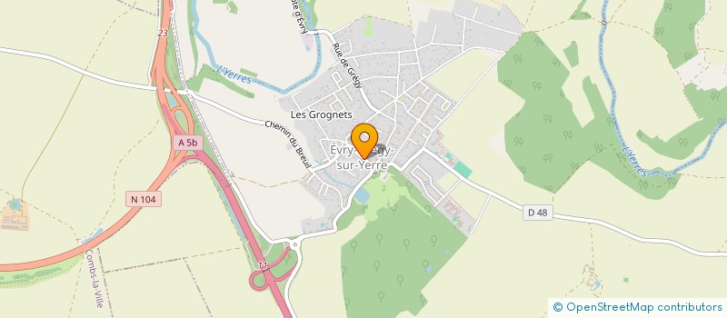 localisation de l'entreprise ASS FONCIERE REMEMBREMENT EVRY LES CHATE à EVRY-GREGY-SUR-YERRE