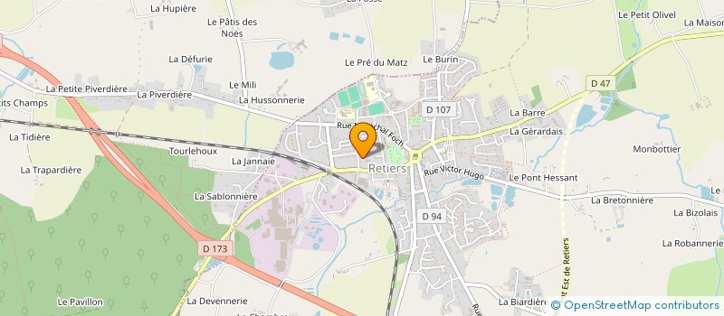 localisation de l'entreprise ASS FOYER DU BOIS MACE à RETIERS