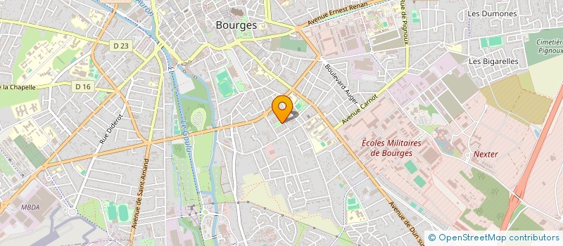 localisation de l'entreprise ASS  FOYER DU C H DES ARMEES BAUDENS  BOURGES