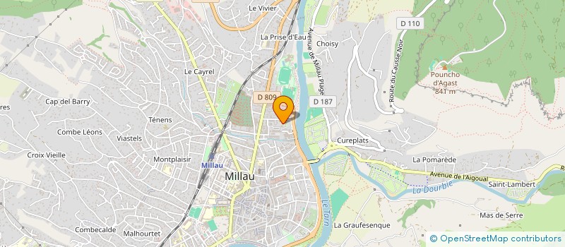localisation de l'entreprise ASS FOYERS DES JEUNES TRAVAILLEURS à MILLAU