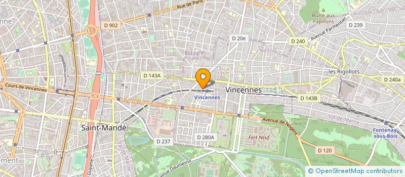 localisation de l'entreprise ASS  FRANCAISE DE PATCHWORK LOI 1901 à VINCENNES