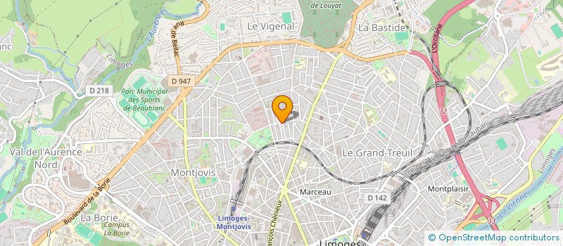 localisation de l'entreprise ASS GESTION CENTRES VACANCES PTT à LIMOGES