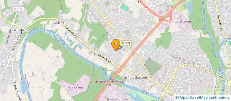 localisation de l'entreprise ASS GESTION CTRE LOISIRS ST YRIEIX à SAINT-YRIEIX-SUR-CHARENTE