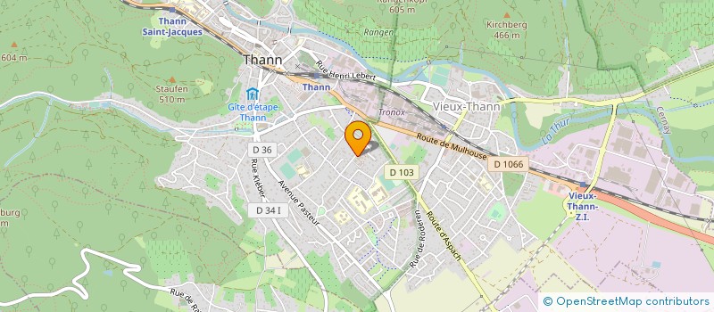 localisation de l'entreprise ASS GESTION CTRE SOCIO CULTUREL THANN à THANN