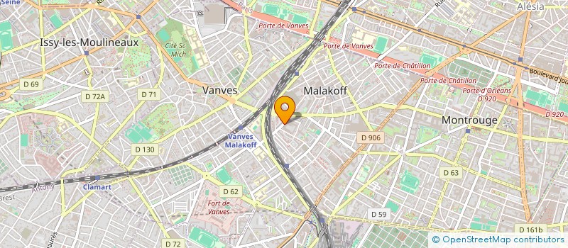 localisation de l'entreprise ASS GESTION RESTAURANT INTERENT VANVES à MALAKOFF