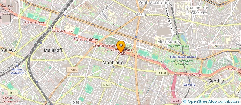 localisation de l'entreprise ASS  GIPAS PTT VACANCES  CLUBS  MONTROUGE