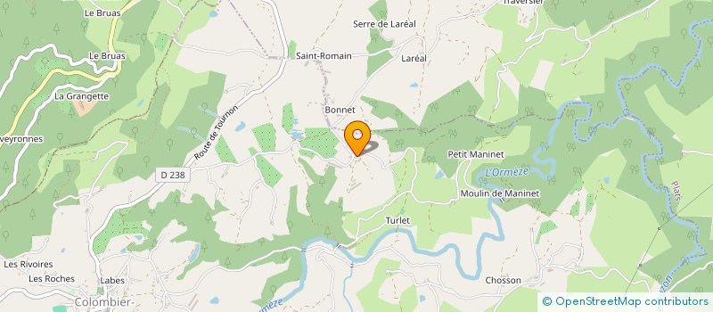 localisation de l'entreprise ASS GROUP EMPLOYEURS SAISIE GESTION ....  COLOMBIER-LE-JEUNE