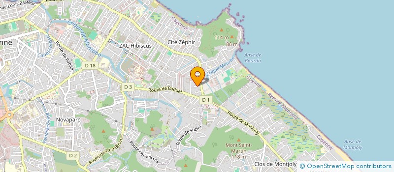 localisation de l'entreprise ASS GROUPE BIBLIQUE UNIVERSITAIRE DE CAYENNE  CAYENNE