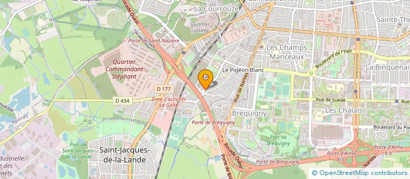 localisation de l'entreprise ASS GYMNAST VOLONT JACQUOLANDINE  SAINT-JACQUES-DE-LA-LANDE