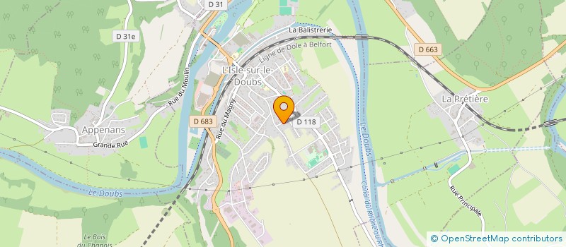 localisation de l'entreprise ASS GYMNASTIQUE CULTURISME LA GAULOISE  MONTBELIARD