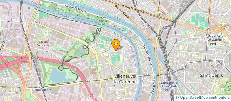 localisation de l'entreprise ASS  GYMNASTIQUE VOLONTAIRE DE VLG  VILLENEUVE-LA-GARENNE