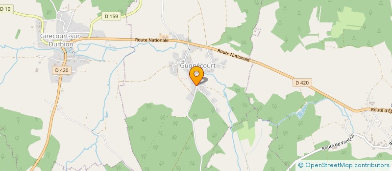 localisation de l'entreprise ASS GYMNASTIQUE VOLONTAIRE GRANDVILLERS  GUGNECOURT