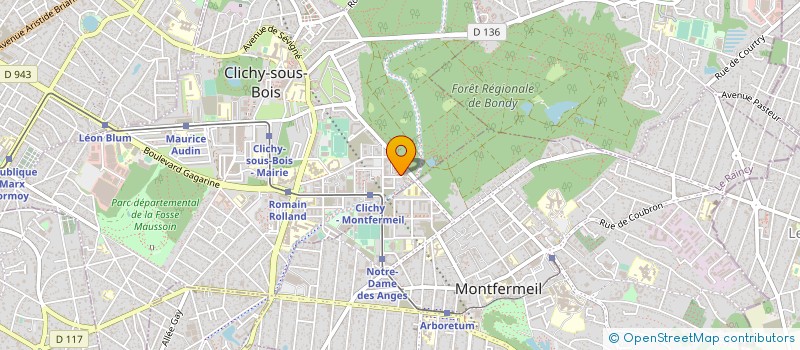 localisation de l'entreprise ASS  GYMNASTIQUE VOLONTAIRE LOI 1901 à CLICHY-SOUS-BOIS