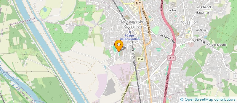 localisation de l'entreprise ASS HANDBALL AGGLOM ROUSSILLONNAISE  LE PEAGE-DE-ROUSSILLON