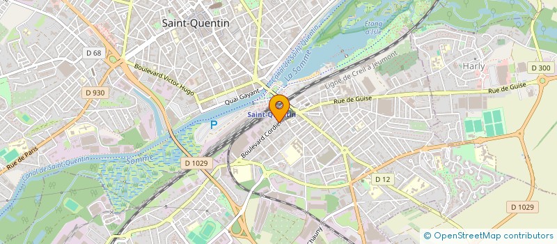 localisation de l'entreprise ASS INSERT PROF SOCIALE JEUNES ARR ST QU à SAINT-QUENTIN