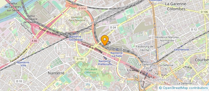 localisation de l'entreprise ASS INSERTION DANS LA VIE ACTIVE PROFESS à NANTERRE