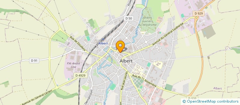 localisation de l'entreprise ASS INTEGR SOCIALE ET AVENIR PROFESSION.  ALBERT