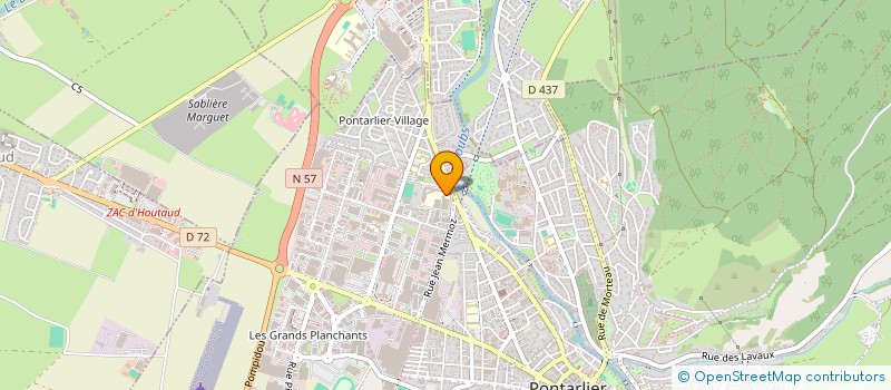 localisation de l'entreprise ASS INTENDANCE FRANCHE COMTE PUBLICITE  PONTARLIER