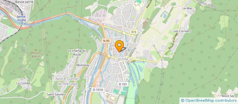 localisation de l'entreprise ASS ISERE CHEVAL VERT  VIZILLE