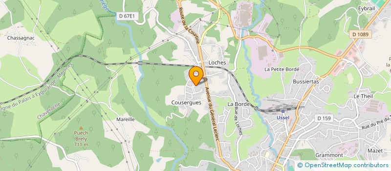 localisation de l'entreprise ASS JEU JARDINE à USSEL