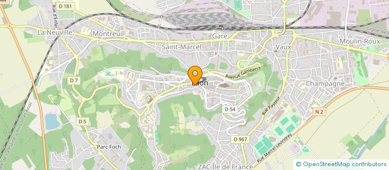 localisation de l'entreprise ASS JEUNES COMPAGNONS DU LAONNOIS à LAON
