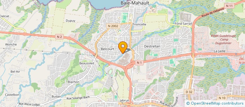 localisation de l'entreprise ASS JEUNES POUR LE MONDE ET POUR LA PAIX  BAIE-MAHAULT