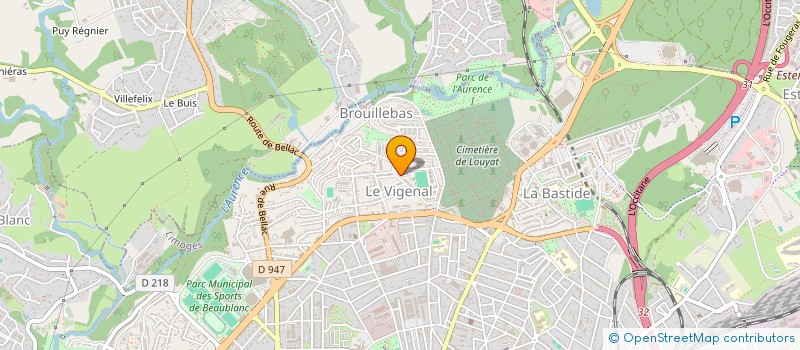 localisation de l'entreprise ASS JEUNESSE ET LOISIRS DU VIGENAL à LIMOGES