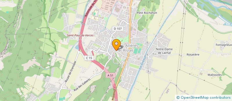 localisation de l'entreprise ASS  JOYEUSE BOULE DE VARCES  VARCES-ALLIERES-ET-RISSET