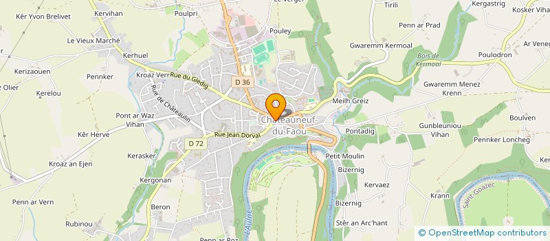 localisation de l'entreprise ASS KASTELL TENNIS à CHATEAUNEUF-DU-FAOU