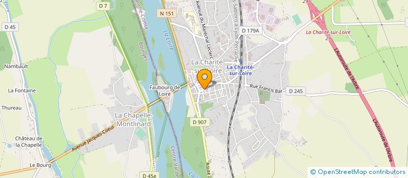 localisation de l'entreprise ASS L'ESSOR CLUB FOOT LA CHARITE - LOIRE à LA CHARITE-SUR-LOIRE