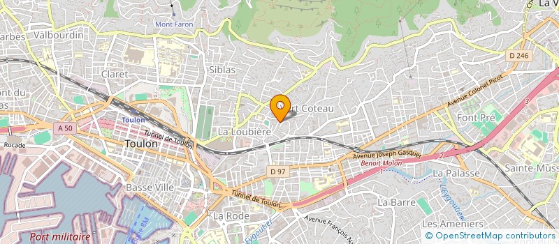 localisation de l'entreprise ASS LAIQUE VERT COTEAU à TOULON