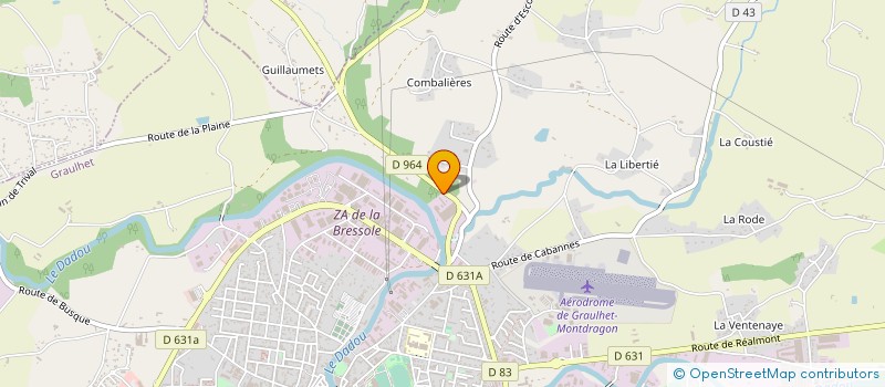 localisation de l'entreprise ASS LE PETIT GUIDE VERT  GRAULHET