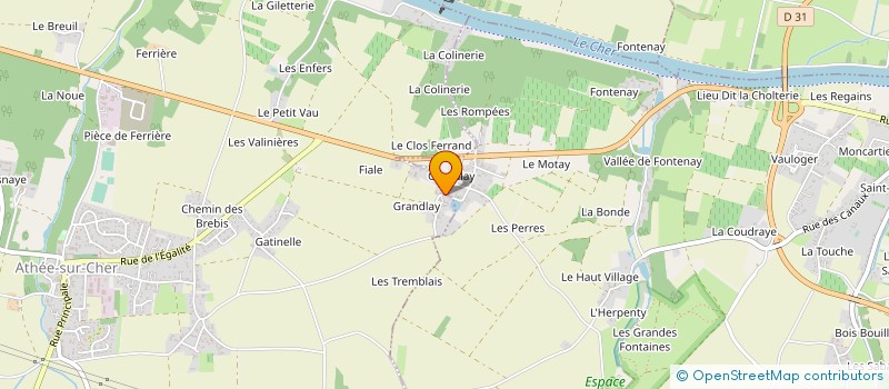 localisation de l'entreprise ASS LES AMIS DU PLAN D'EAU DE GRANDLAY  ATHEE-SUR-CHER