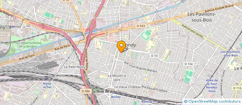 localisation de l'entreprise ASS LES BOULISTES BONDYNOIS  BONDY