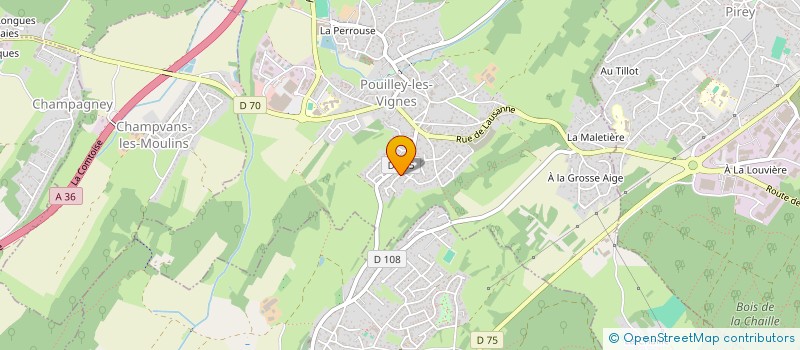 localisation de l'entreprise ASS  LES SQUALES  POUILLEY-LES-VIGNES