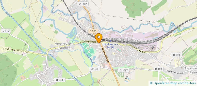 localisation de l'entreprise ASS LOCALE AIDE A DOMICILE MILIEU RURAL  VENAREY-LES-LAUMES