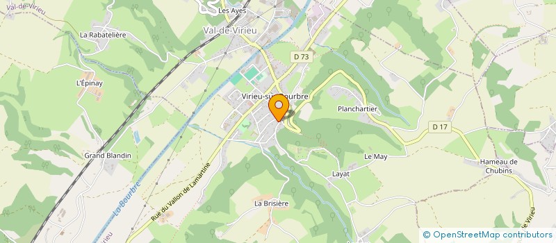 localisation de l'entreprise ASS LOCALE AIDE DOMIC RURAL DES 2 VALLEE à VAL-DE-VIRIEU