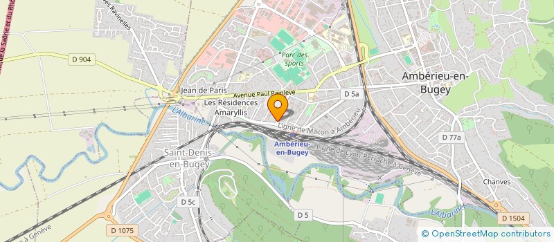 localisation de l'entreprise ASS LOCALE CULTE TEMOIN JEHOVAH  AMBERIEU-EN-BUGEY